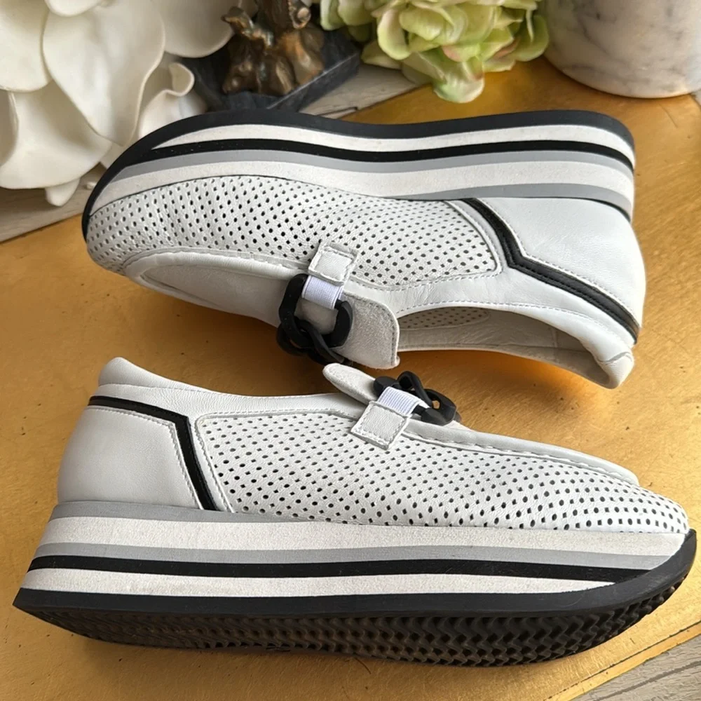 Softwaves Cassie Platform Loafers in White Ice - Picture 5 of 16